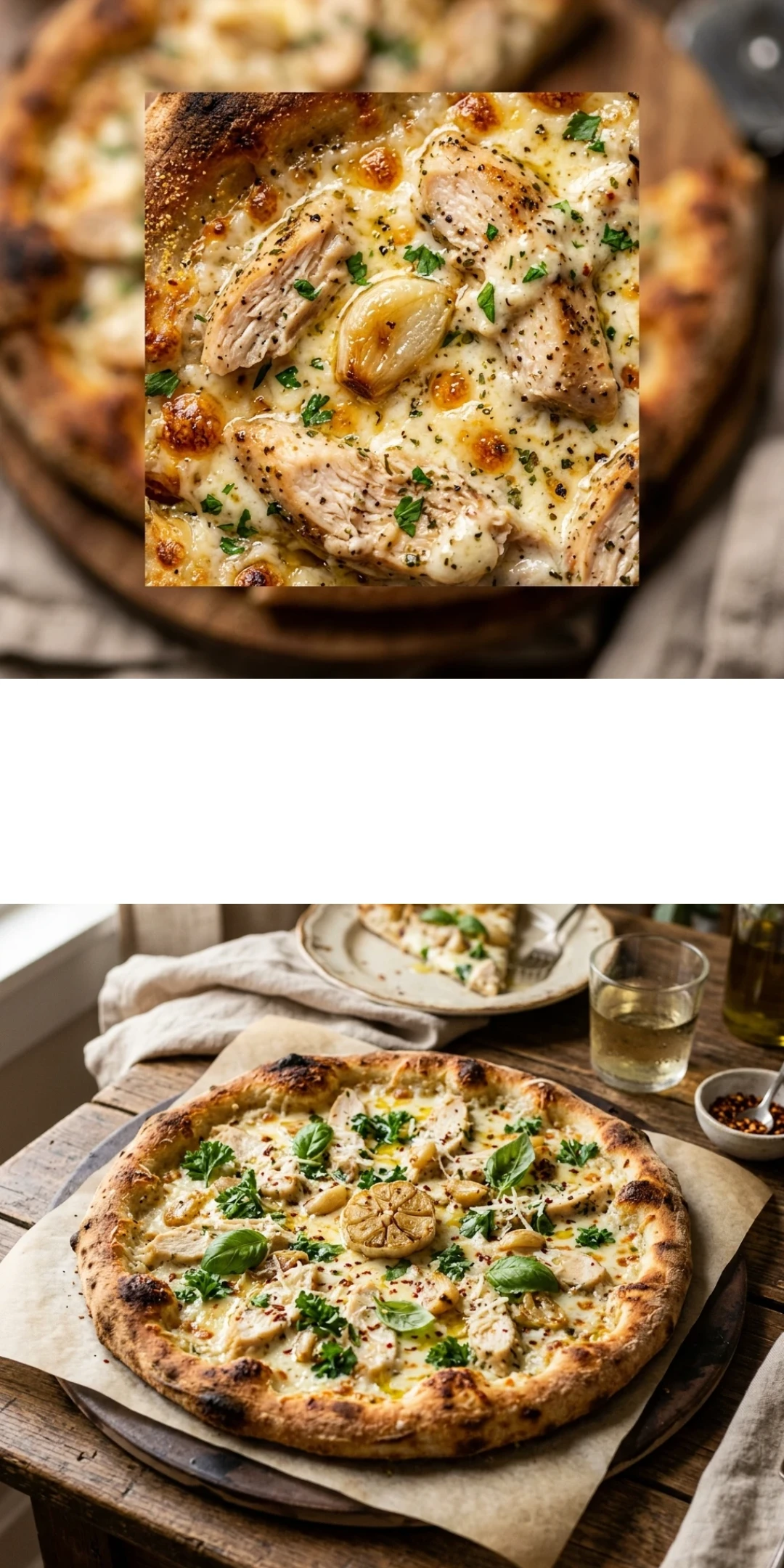 White Garlic Chicken Pizza