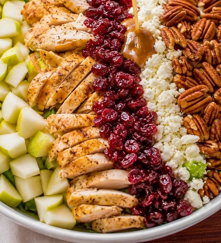 Autumn Chopped Chicken Salad with seasonal ingredients and vibrant colors