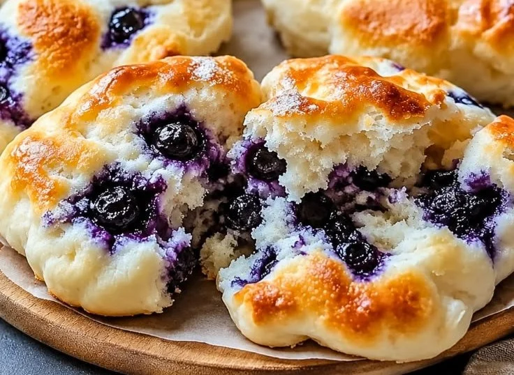High Protein Blueberry Cloud Bread recipe with fresh blueberries