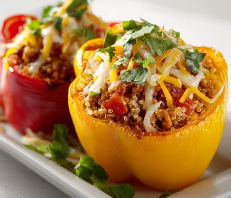 High protein unstuffed bell peppers filled with healthy ingredients