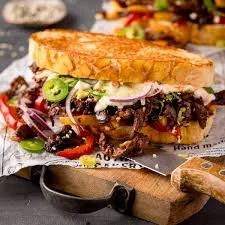 Delicious Korean steak sandwich with fresh ingredients and bold flavors