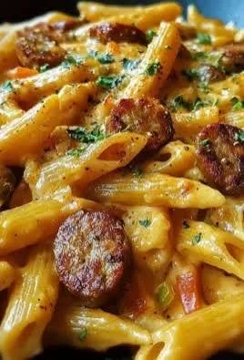 Delicious One-Pot Honey BBQ Sausage Pasta served in a bowl