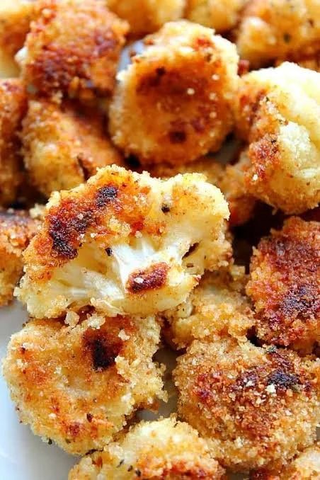Delicious Roasted Garlic Parmesan Cauliflower served as a side dish.