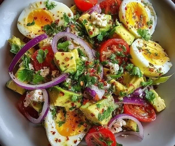 Nutritious Egg Avocado Salad, perfect for post-workout recovery.