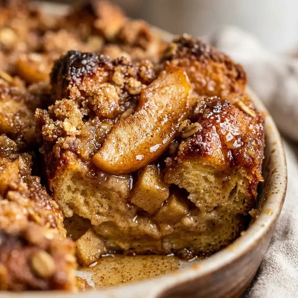 Delicious Apple Cinnamon French Toast Casserole baked and ready to serve