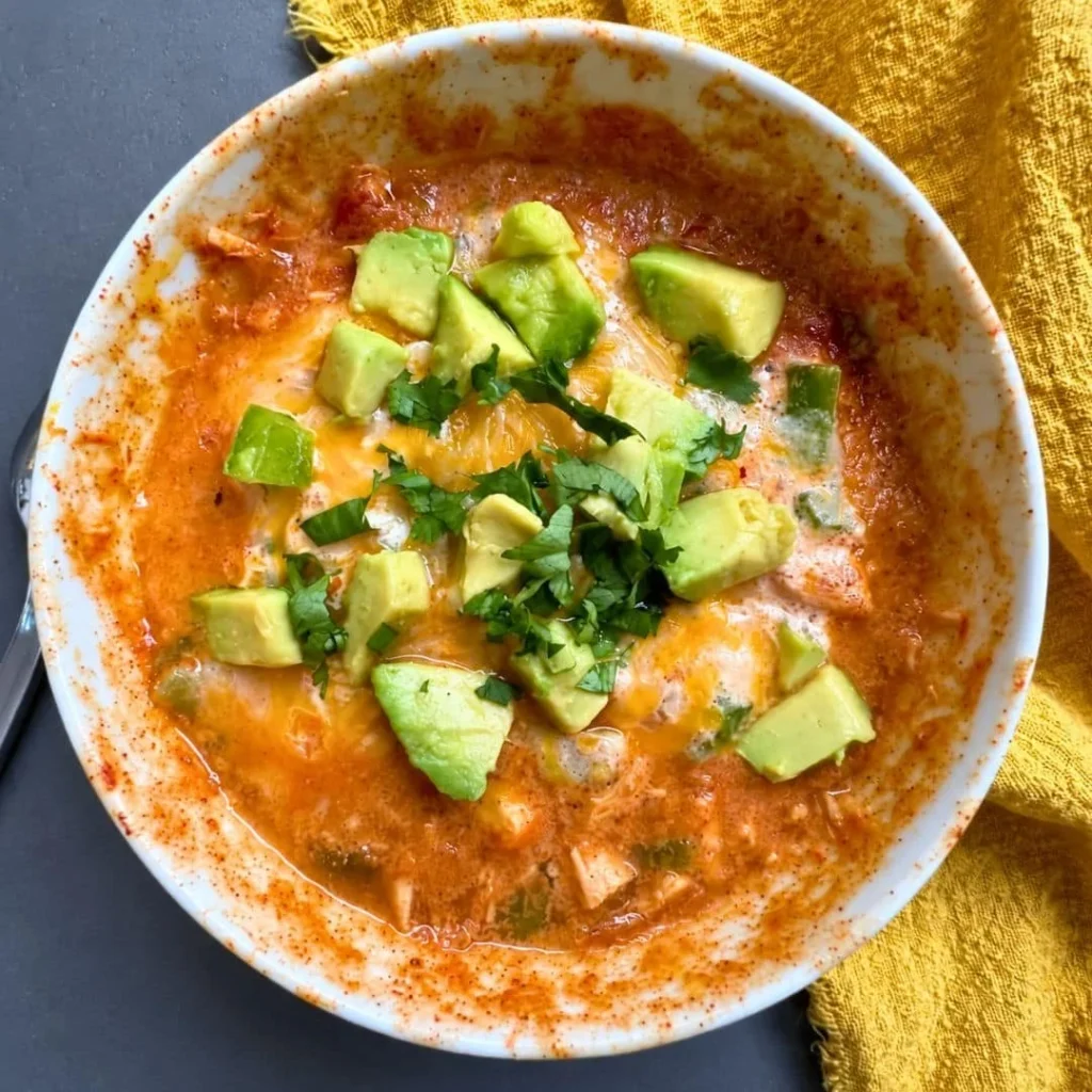 High protein cottage cheese enchilada bowl with toppings