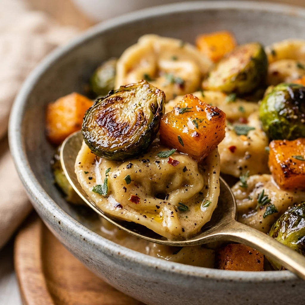 Autumn Chicken Tortellini with Butternut Squash & Brussels Sprouts