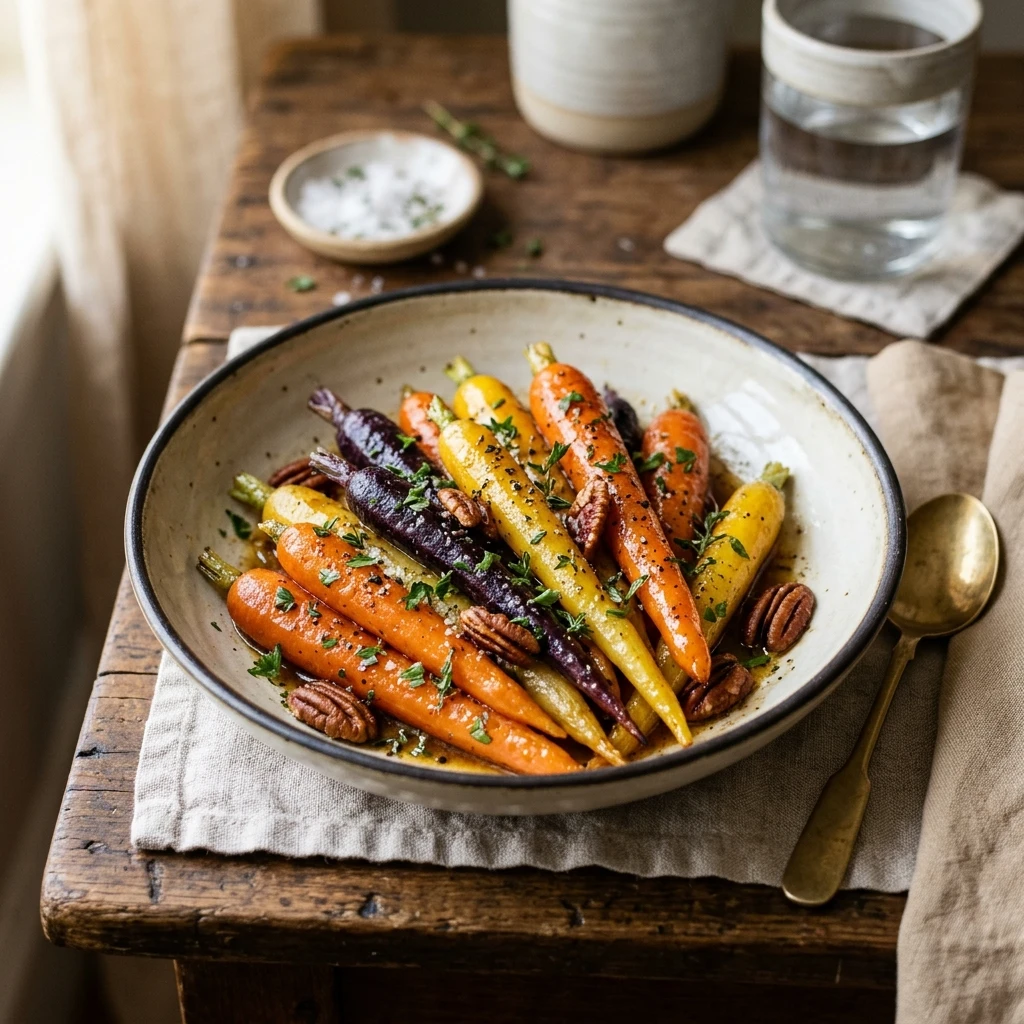 Brown Butter Maple Roasted Carrots