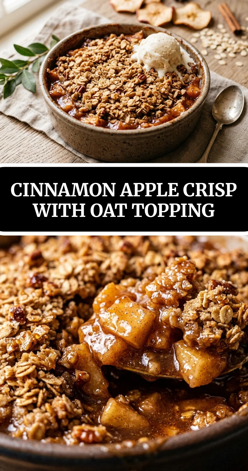 Cinnamon Apple Crisp With Oat Topping