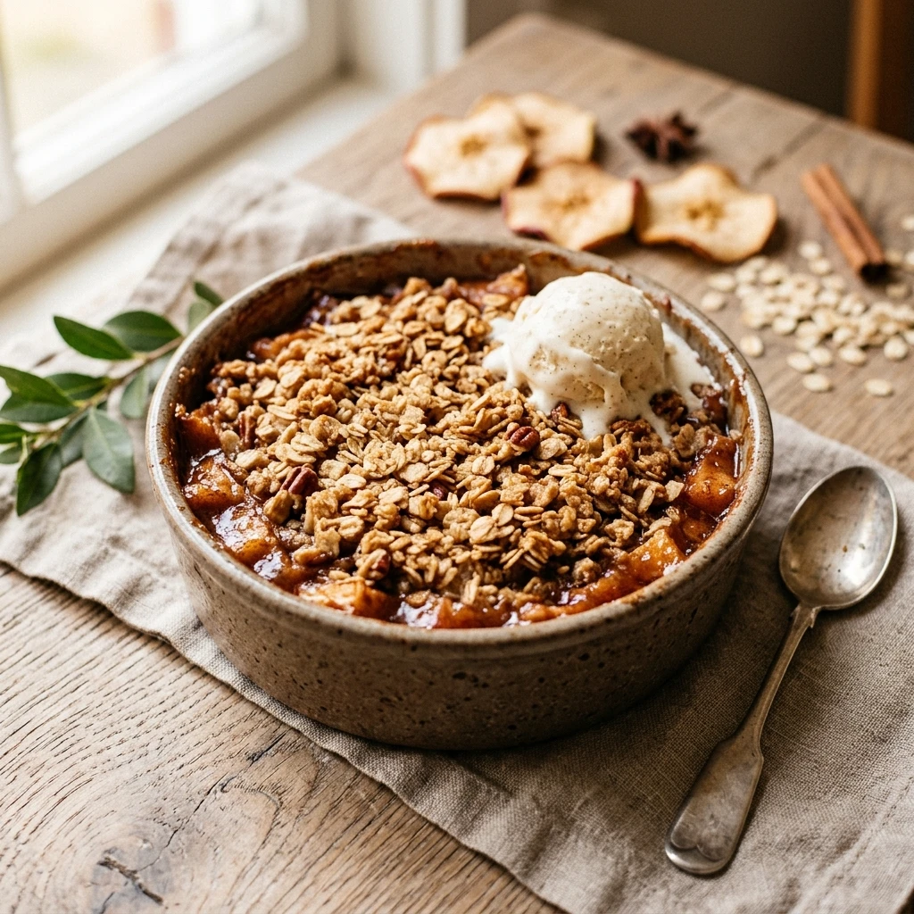 Cinnamon Apple Crisp With Oat Topping