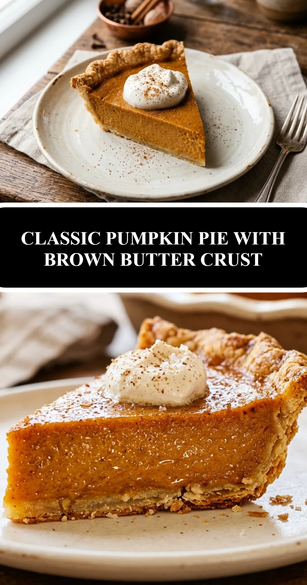 Classic Pumpkin Pie with Brown Butter Crust