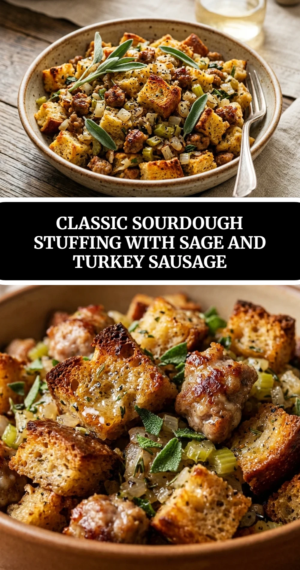 Classic Sourdough Stuffing With Sage and Turkey Sausage