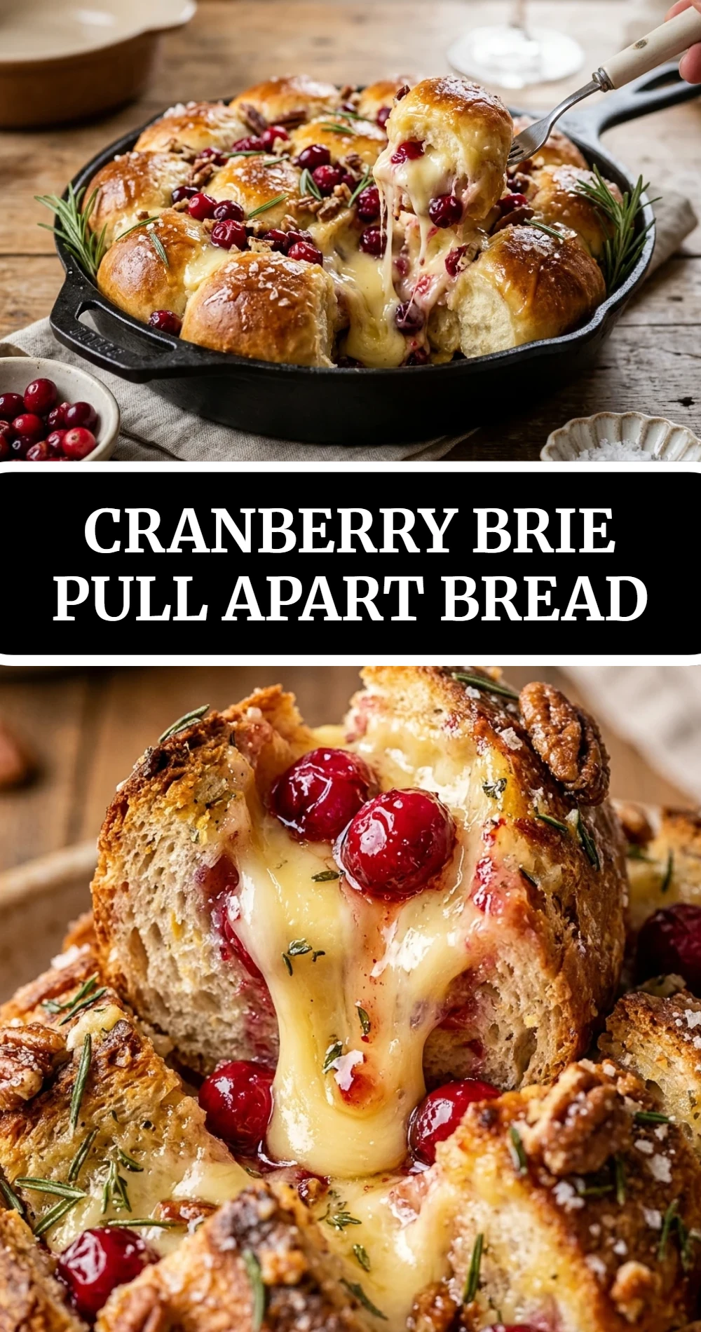 cranberry brie pull apart bread