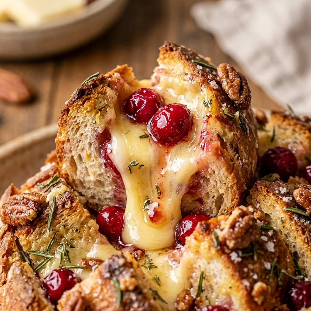 cranberry brie pull apart bread