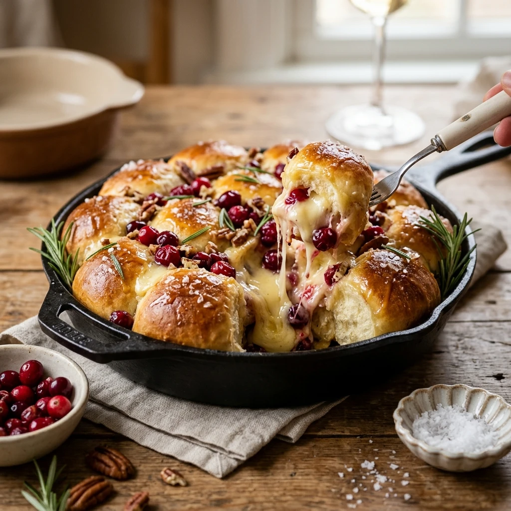 cranberry brie pull apart bread