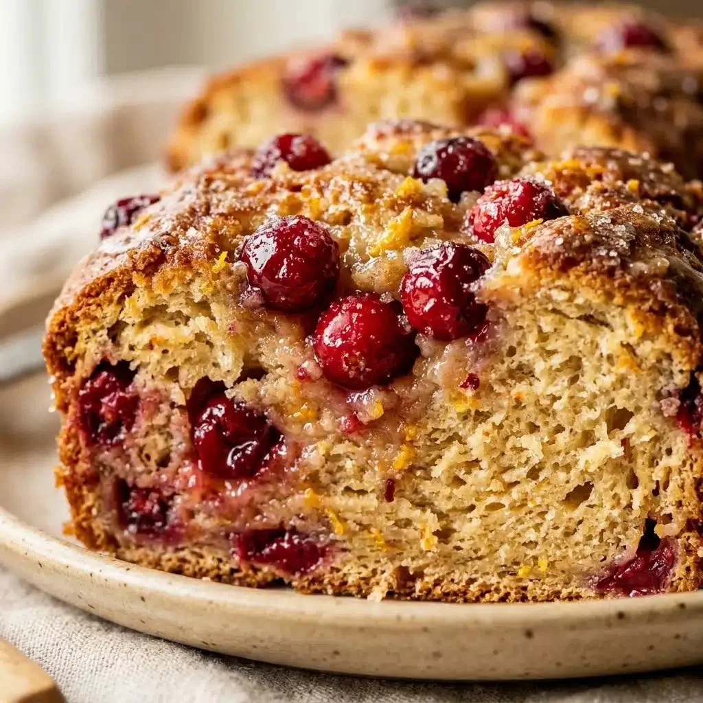 Homemade Cranberry Orange Bread with cranberries and orange zest