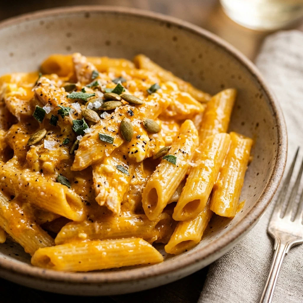 Creamy Pumpkin Chicken And Cottage Cheese Pasta Recipe