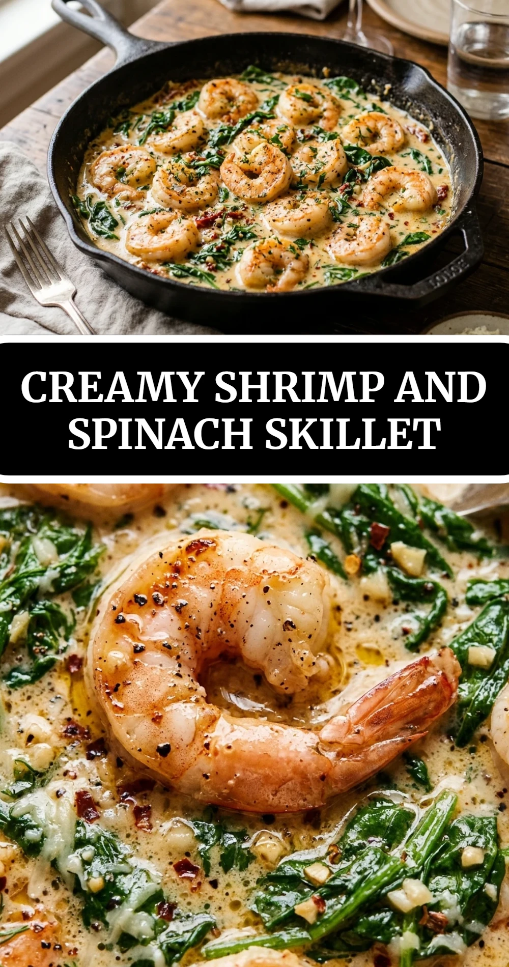 Creamy Shrimp and Spinach Skillet