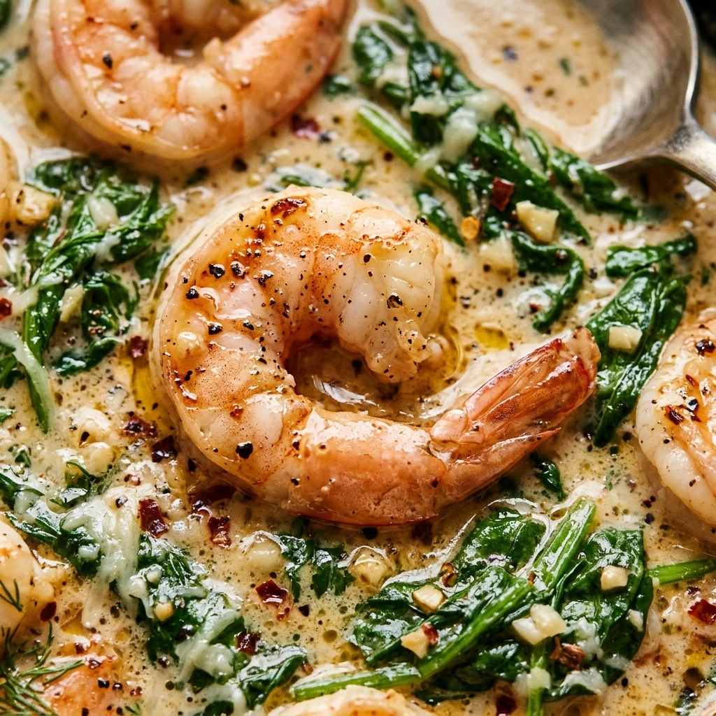 Creamy Shrimp and Spinach Skillet