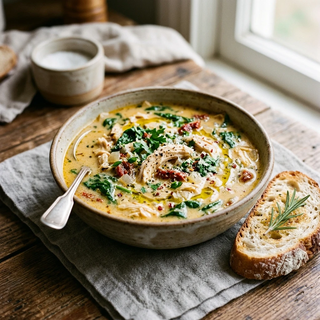 creamy tuscan chicken soup