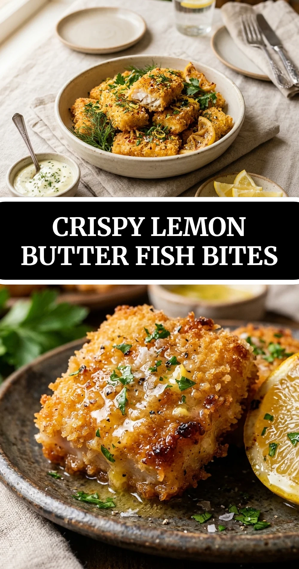 Crispy Lemon Butter Fish Bites