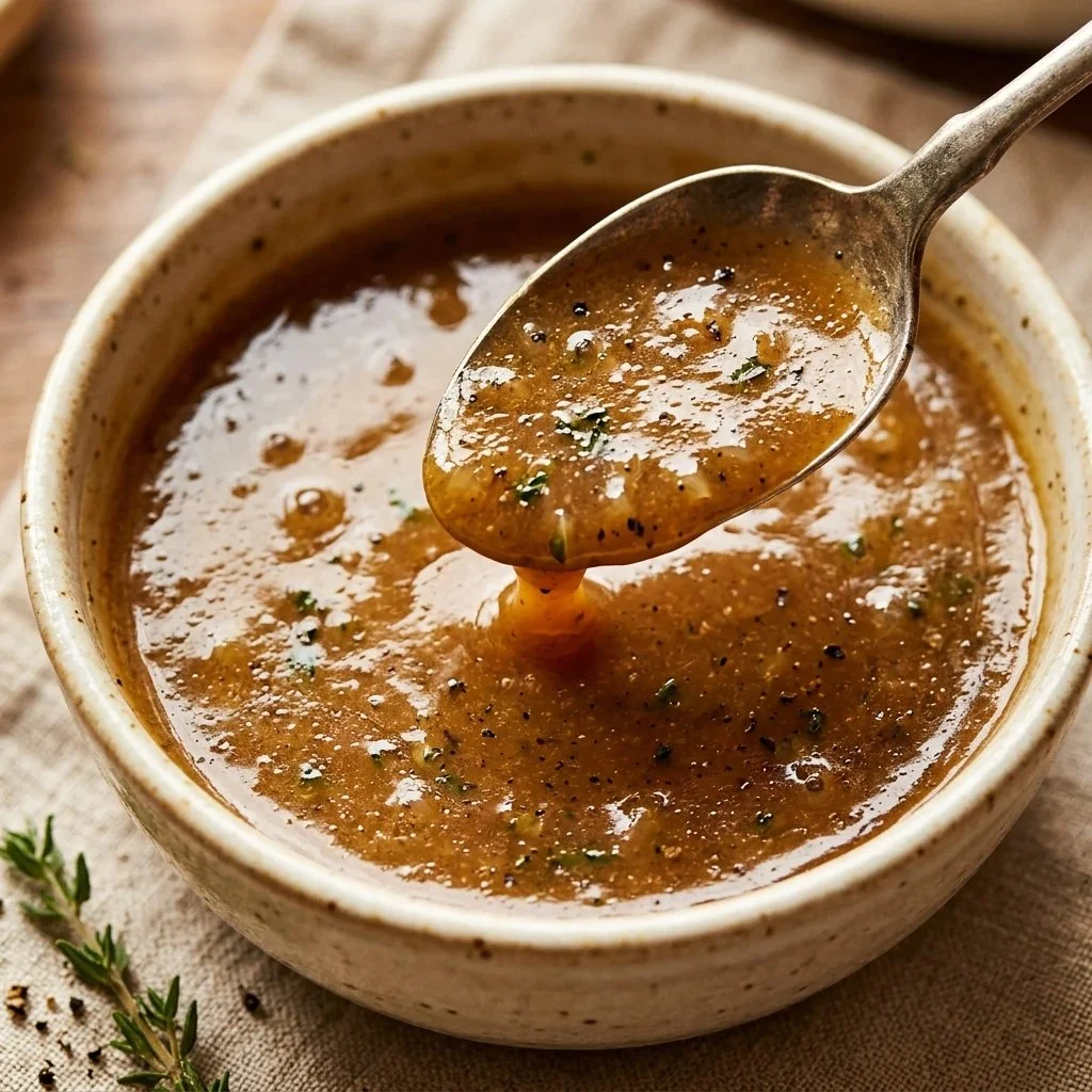 Easy turkey gravy made without drippings, perfect for holiday meals.
