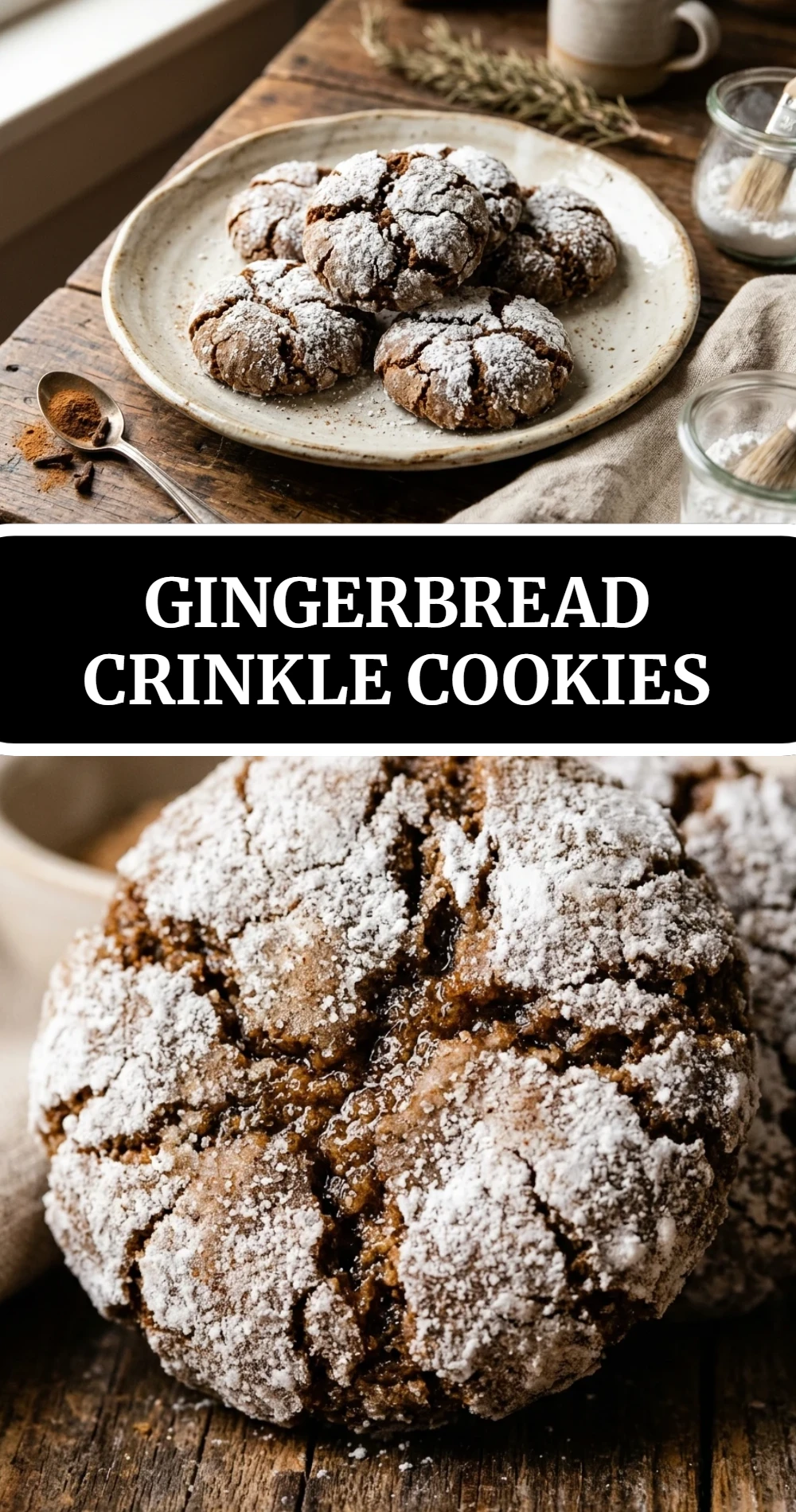 Gingerbread Crinkle Cookies