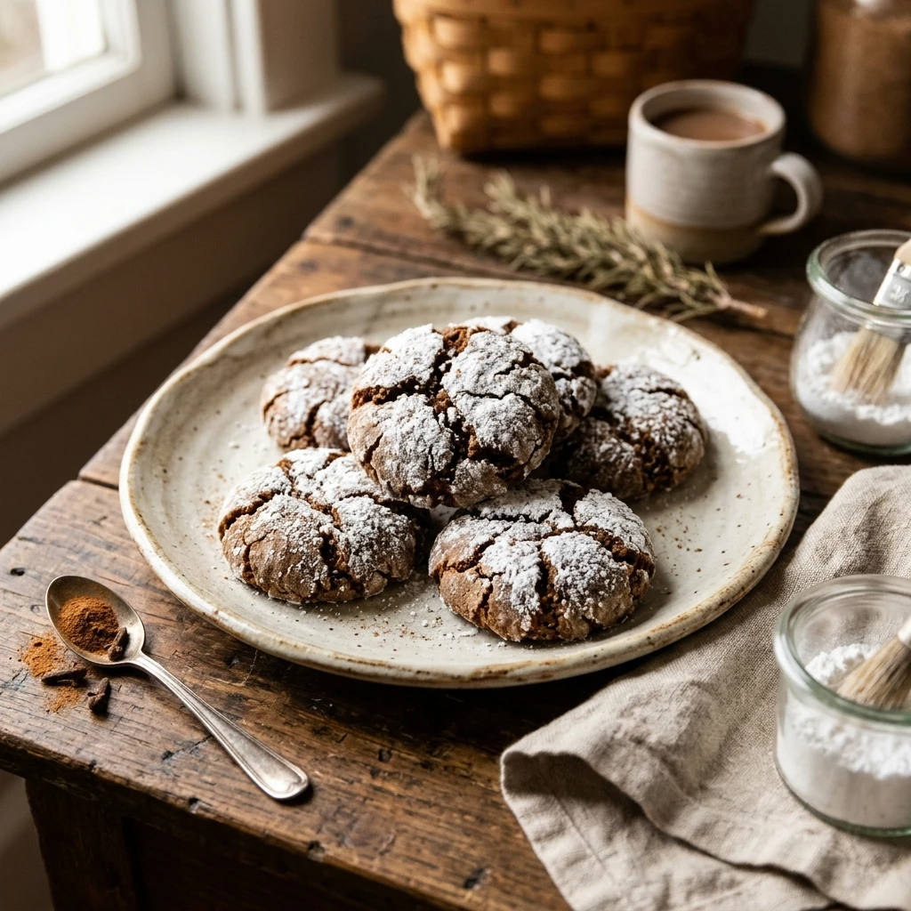 Gingerbread Crinkle Cookies