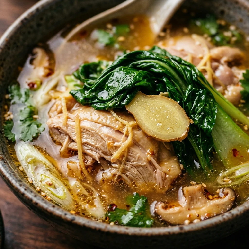 Gingery Chicken Bok Choy Soup