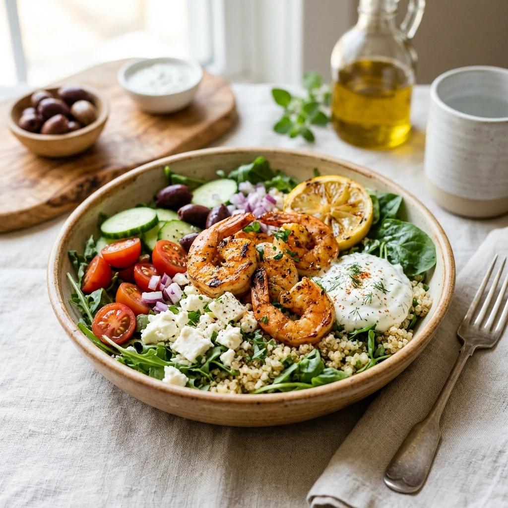 Greek Shrimp Mediterranean Bowl