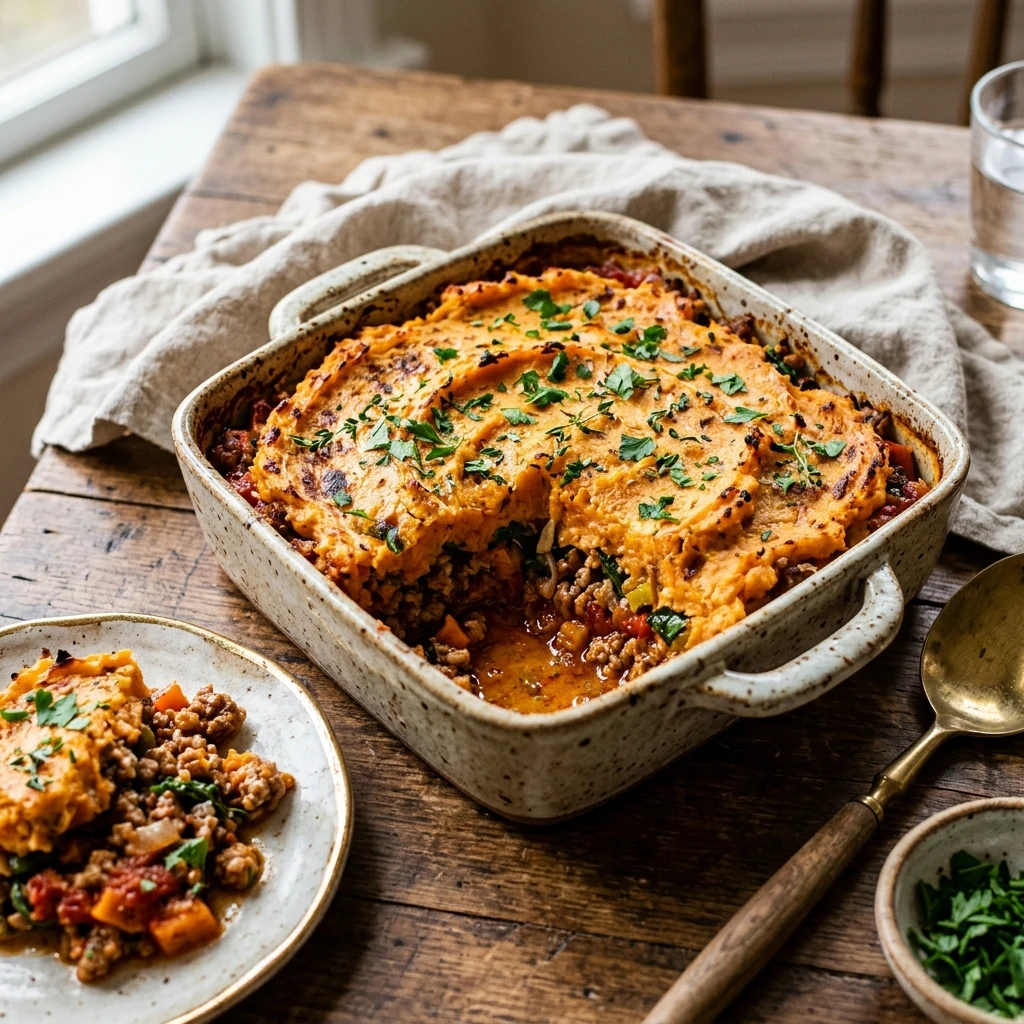Ground Turkey Sweet Potato Bake