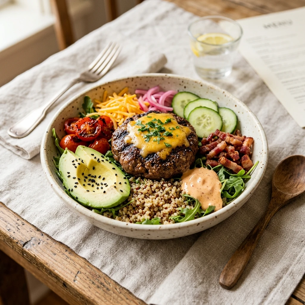 High-Protein Burger Bowl