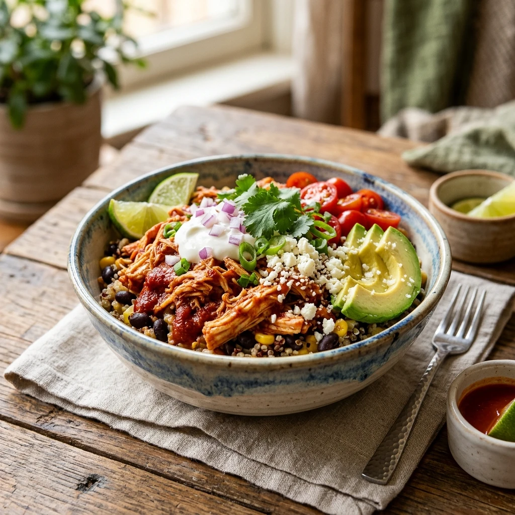 High Protein Chicken Enchilada Bowl
