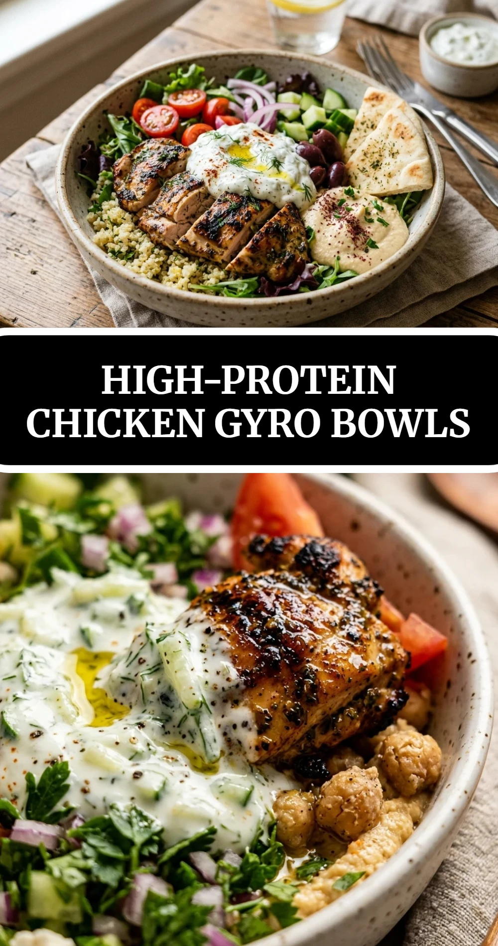 High-Protein Chicken Gyro Bowls