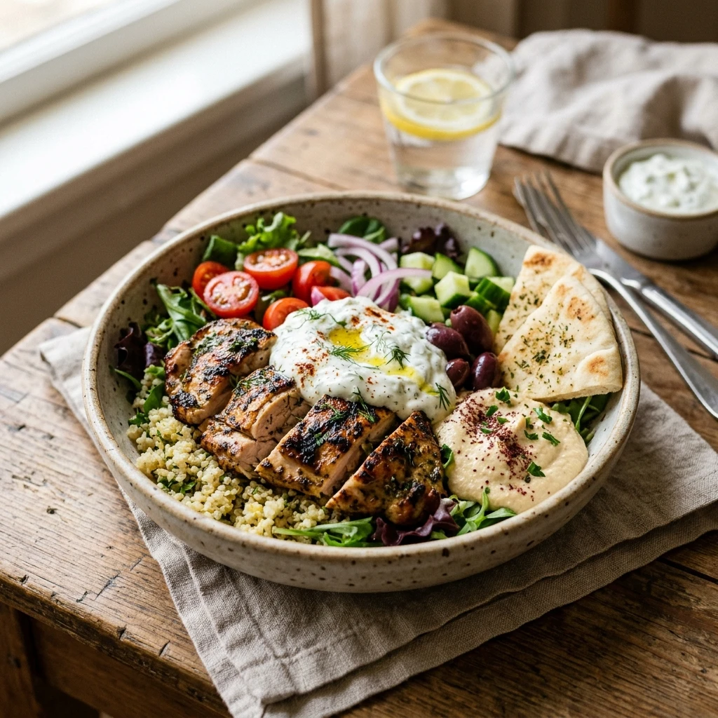 High-Protein Chicken Gyro Bowls