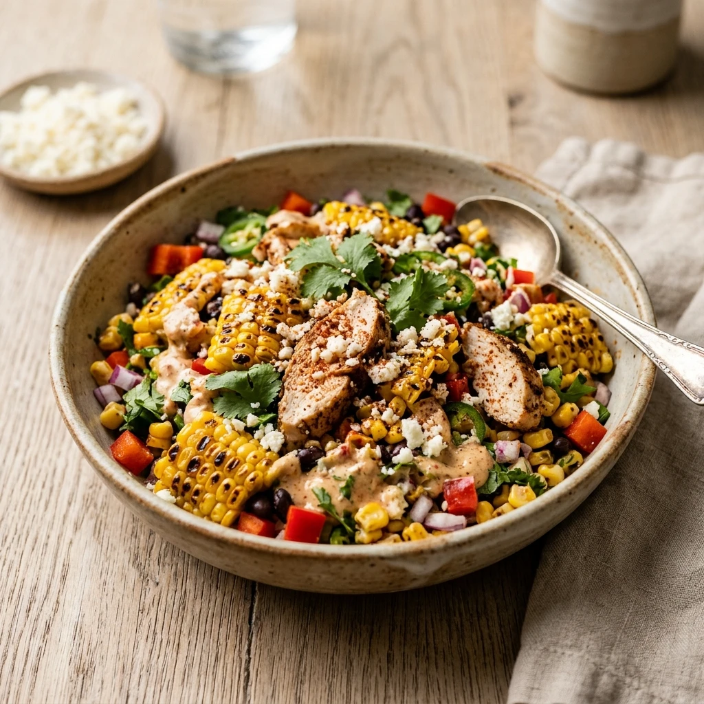 High Protein Chicken Street Corn Salad