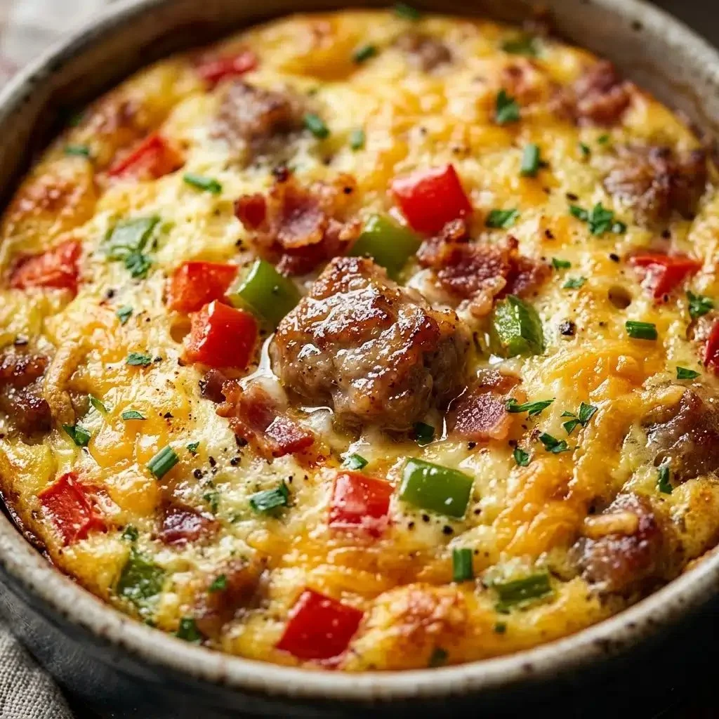 High protein Christmas breakfast egg casserole recipe