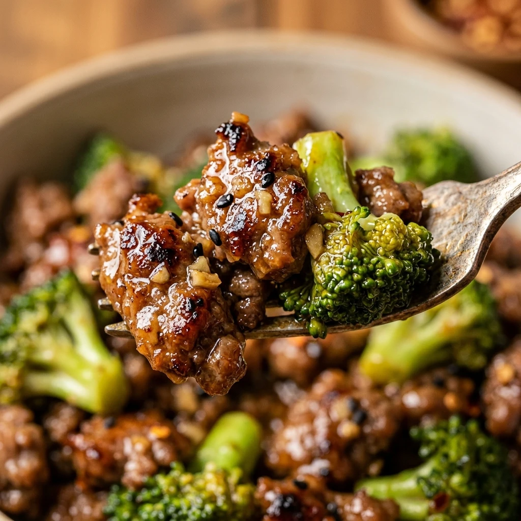 High Protein Honey Garlic Ground Beef And Broccoli Recipe