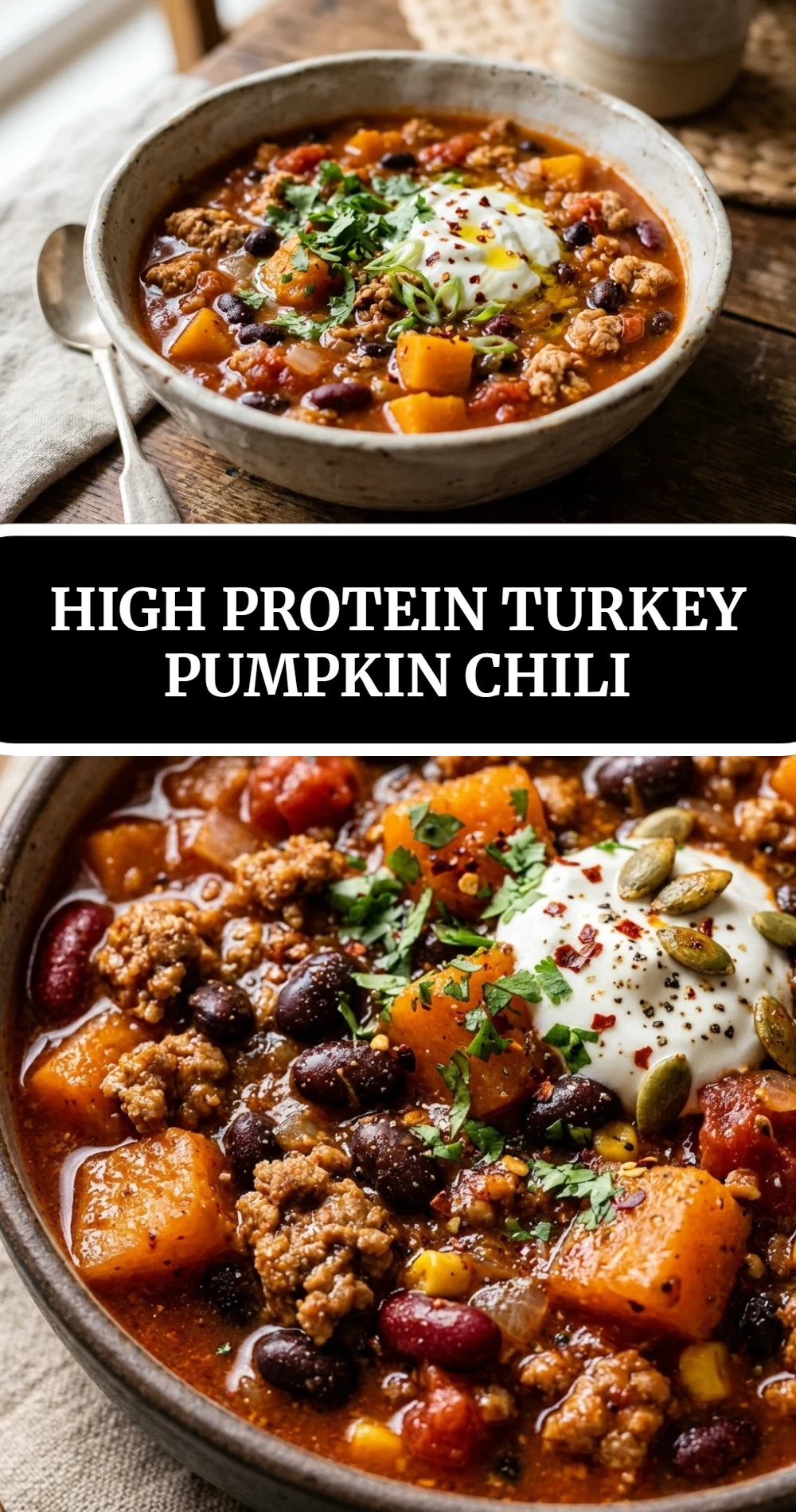High Protein Turkey Pumpkin Chili