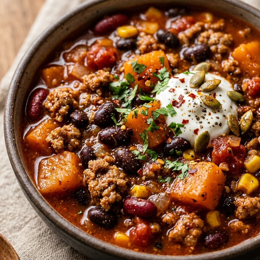 High Protein Turkey Pumpkin Chili