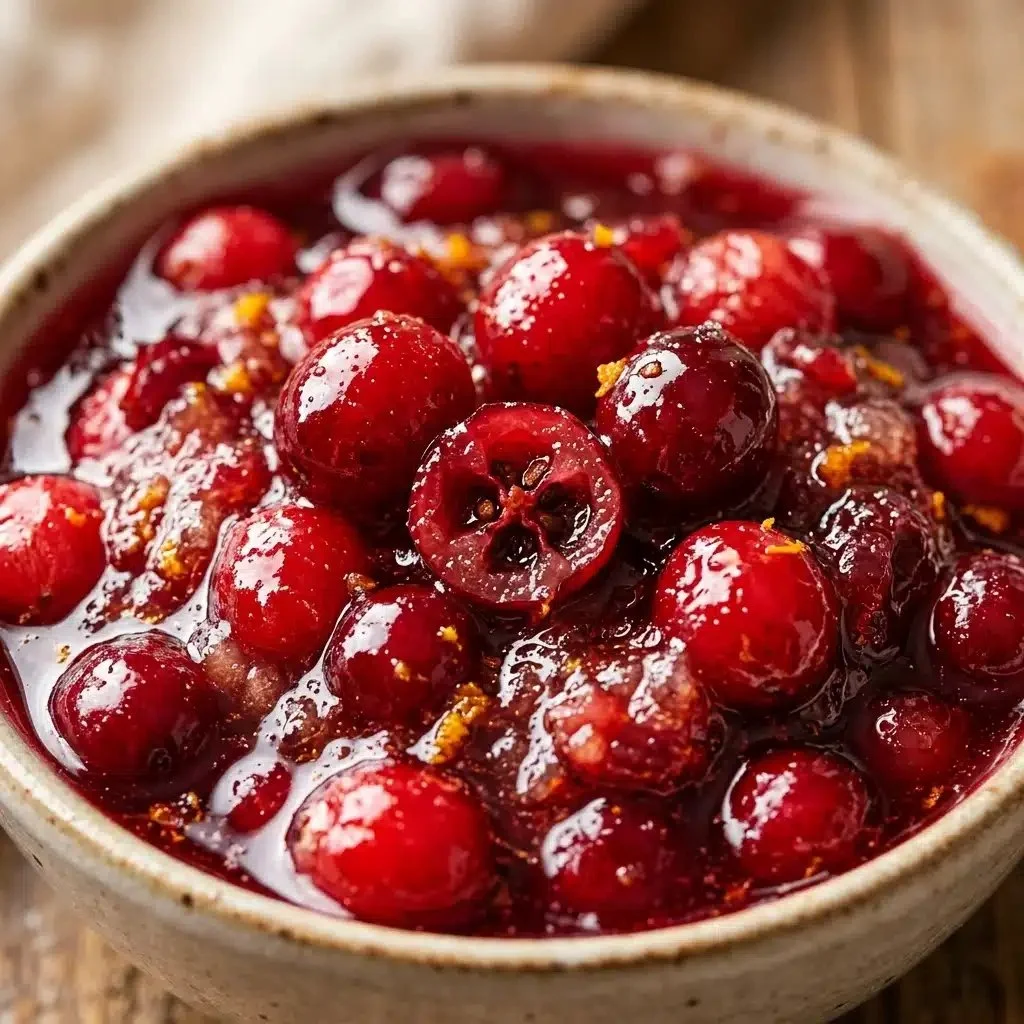 Easy homemade cranberry sauce served in a bowl, ideal for holiday meals.