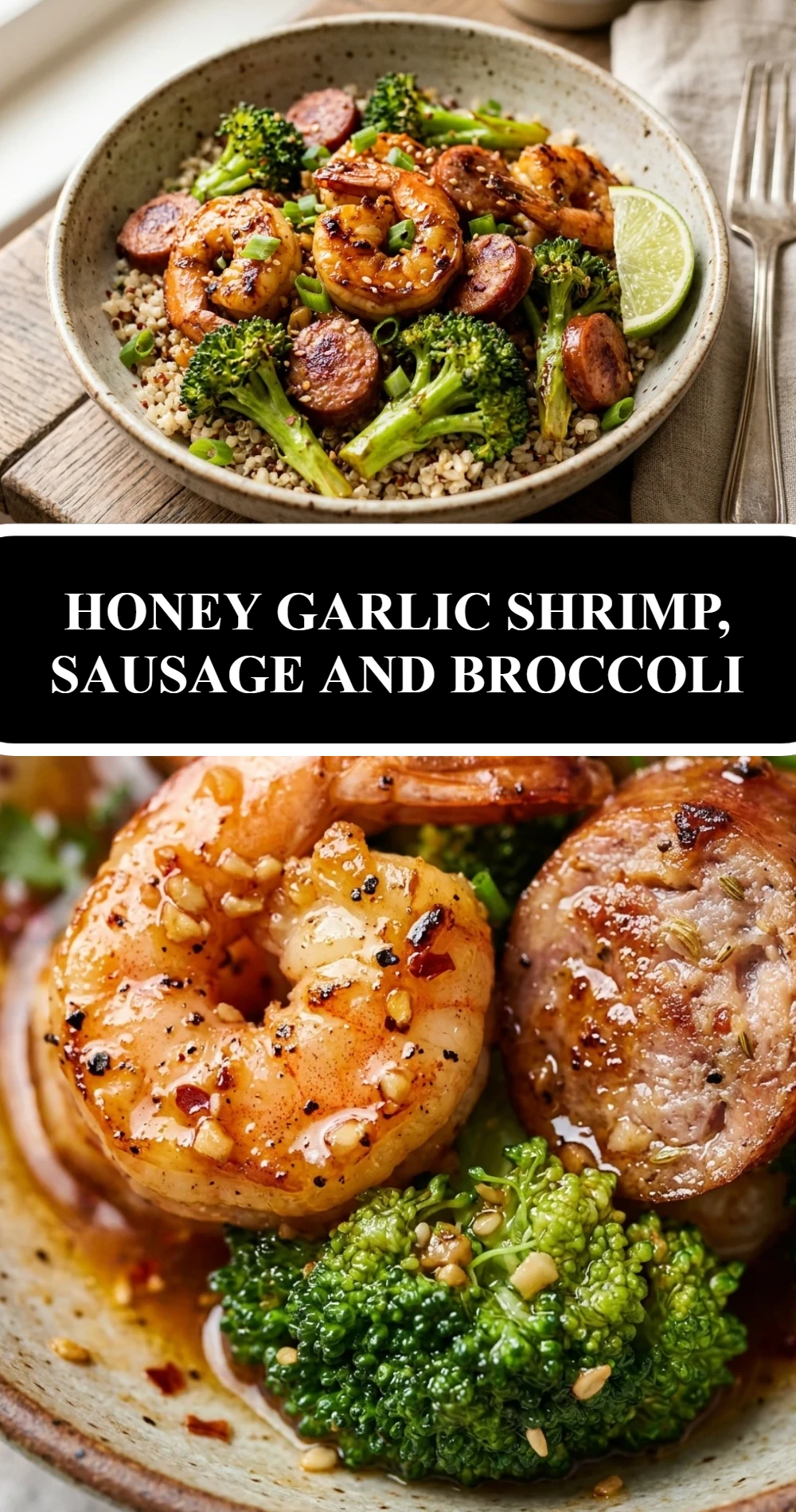 Honey Garlic Shrimp, Sausage and Broccoli