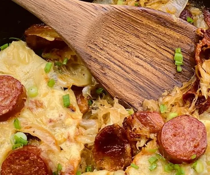 Kielbasa Pierogi Skillet Bake