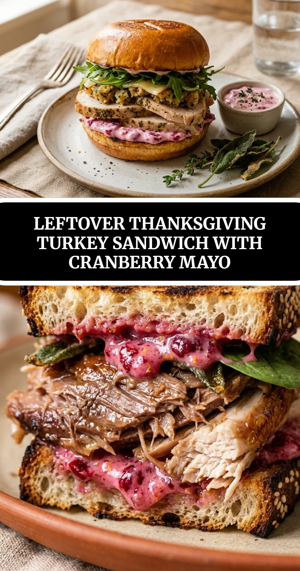 Leftover Thanksgiving Turkey Sandwich With Cranberry Mayo