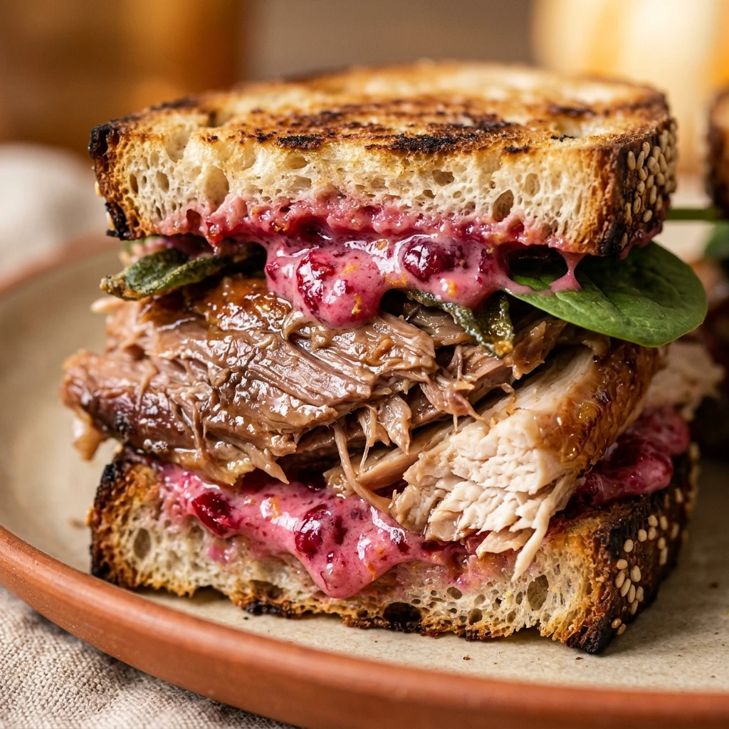 Leftover Thanksgiving Turkey Sandwich With Cranberry Mayo