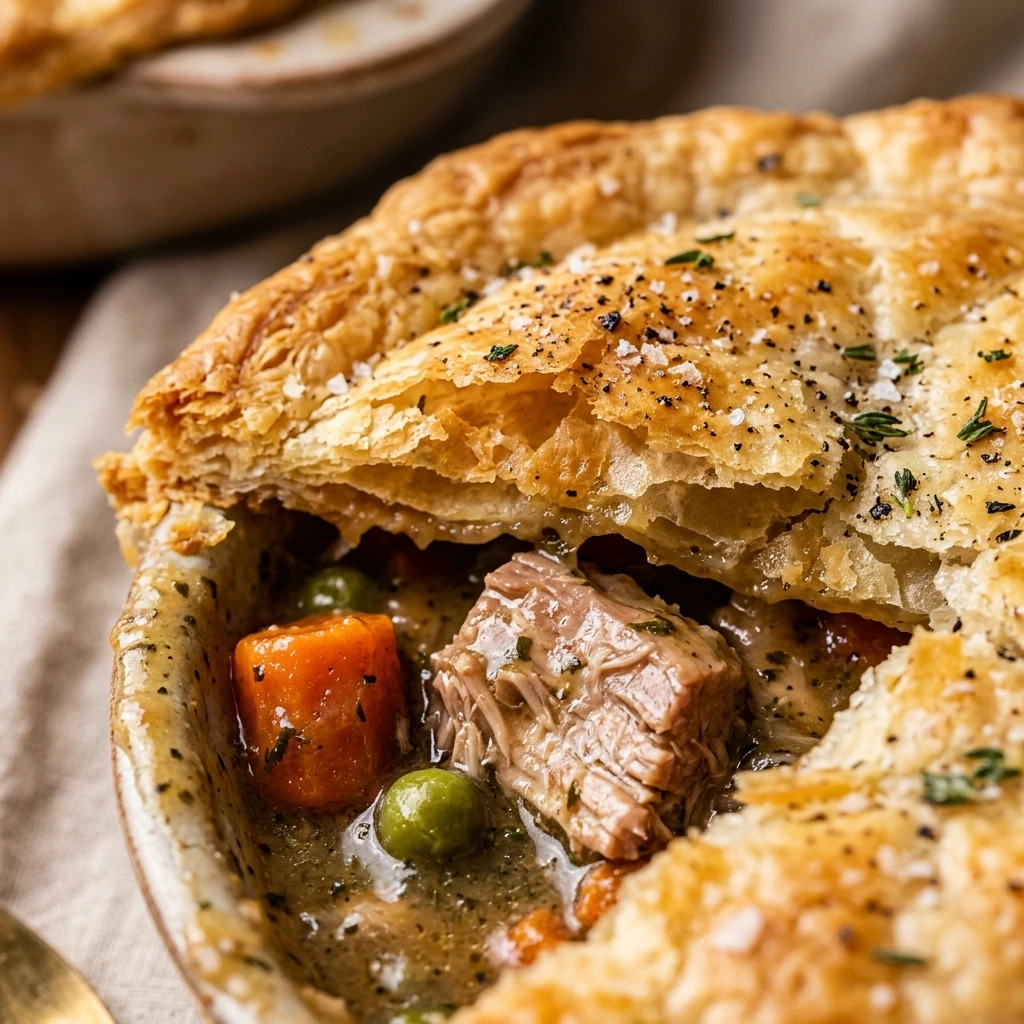 Leftover Turkey Pot Pie With Flaky Crust