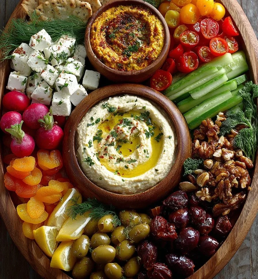 Mediterranean Grazing Board with Seasonal Fresh Dips