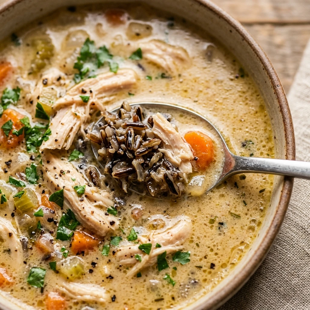 One Pot Creamy Chicken Wild Rice Soup
