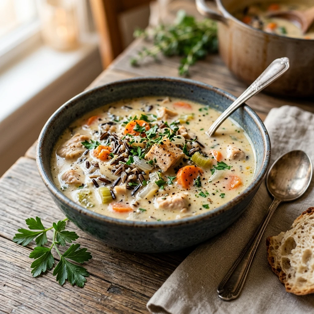 One Pot Creamy Chicken Wild Rice Soup