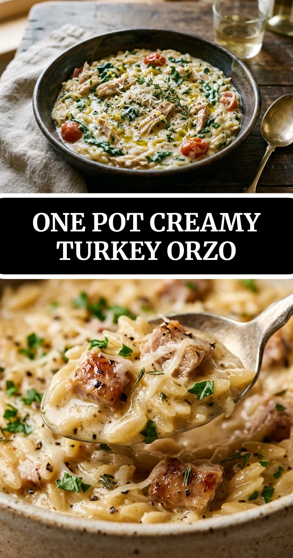 one pot creamy turkey orzo